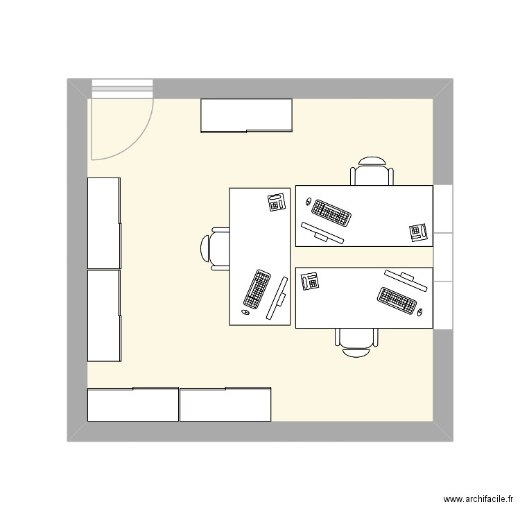 Bureau haut 2_251125. Plan de 1 pièce et 19 m2
