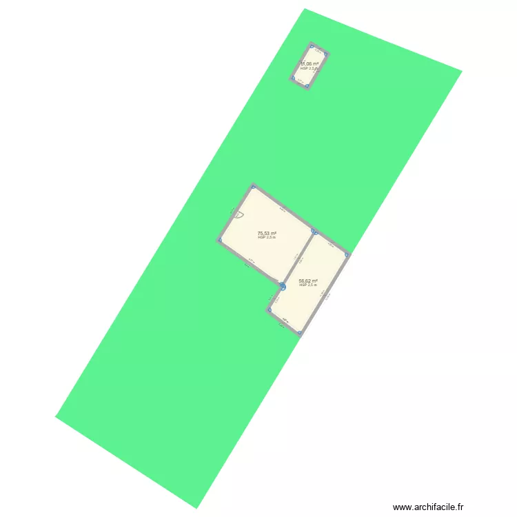maison. Plan de 3 pièces et 143 m²