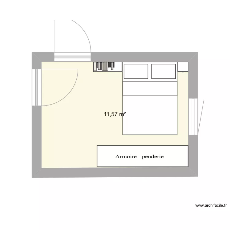 chambre. Plan de 1  et 12 m²