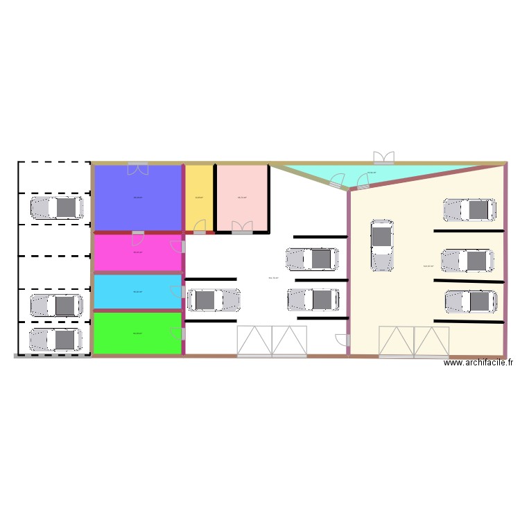 garage. Plan de 9 pièces et 361 m2