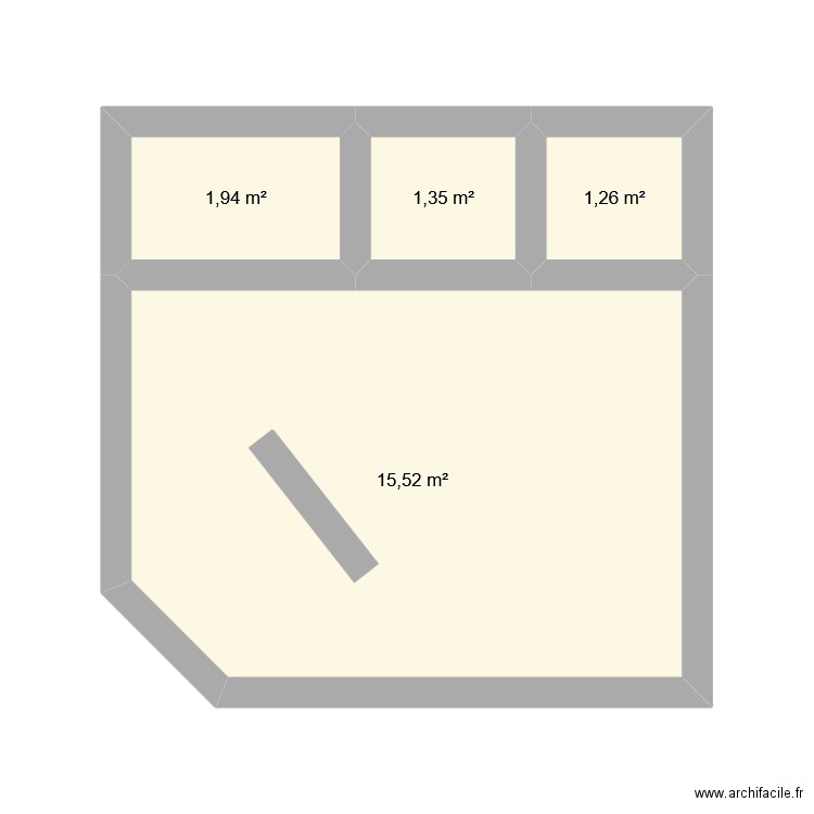 gjk. Plan de 4 pièces et 20 m2