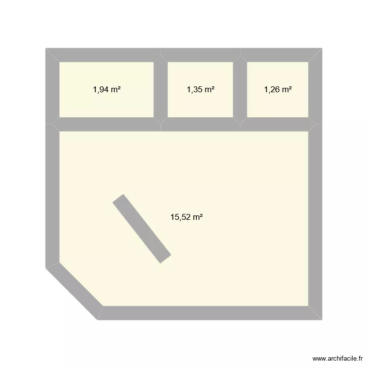 gjk. Plan de 4 pièces et 20 m²