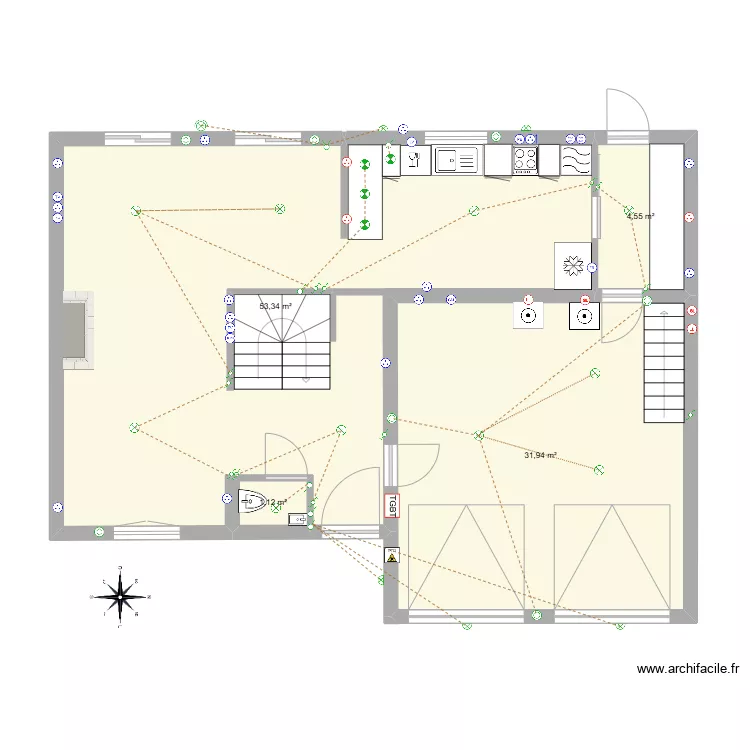 Maison Cormeilles-RDC-SANS Ext&eacute;rieur_V4. Plan de 