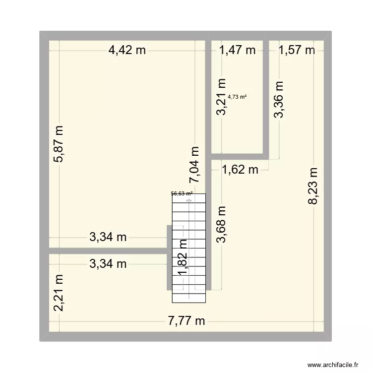sous sol. Plan de 2  et 61 m²
