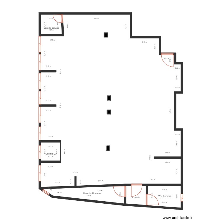 plan distribution Lounge Bar 2. Plan de 10 pièces et 134 m2
