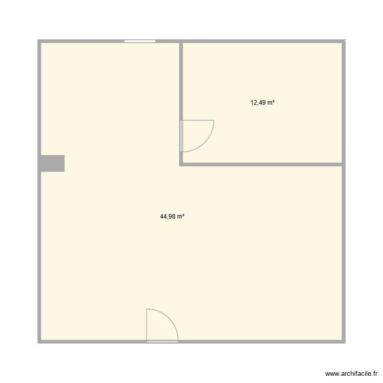 Atelier salon Vauban. Plan de 2 et 57 m² Atelier salon Vauban. Plan de 2 et 57 m²