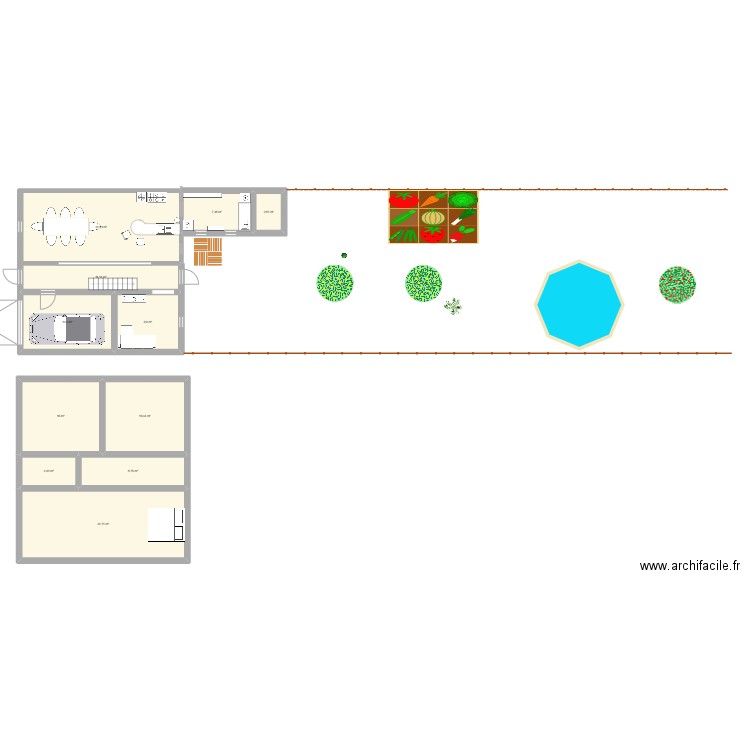 Maison sémalens. Plan de 11 pièces et 155 m2