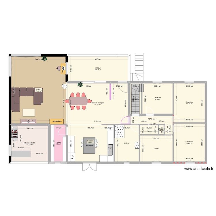Agrandissement2. Plan de 14 pièces et 176 m2