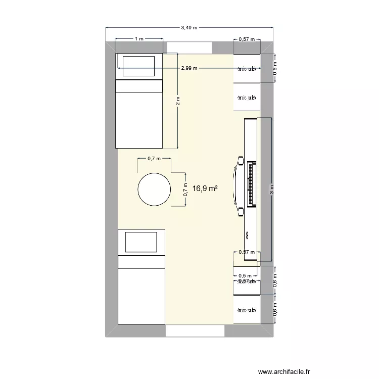 Chambre 4 lits supperpos&eacute;s. Plan de 