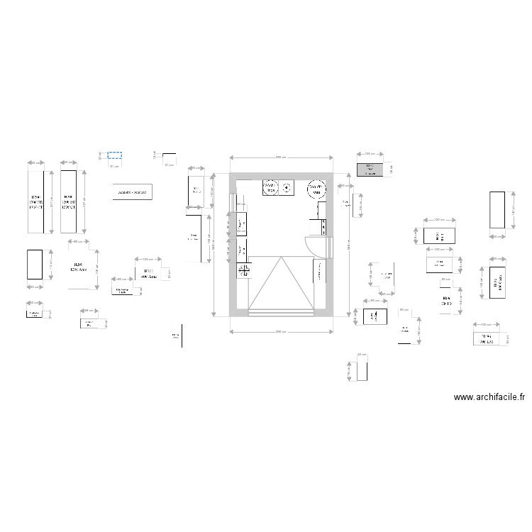 Garage Nath Existant. Plan de 1 pièce et 17 m2