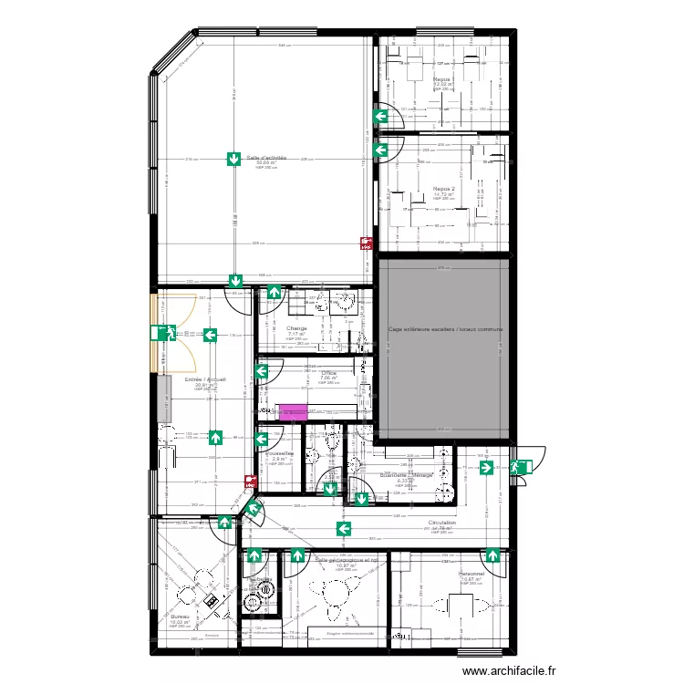 Les Ulis - Atlantique Urba - S&eacute;curit&eacute; Incendie. Plan de 