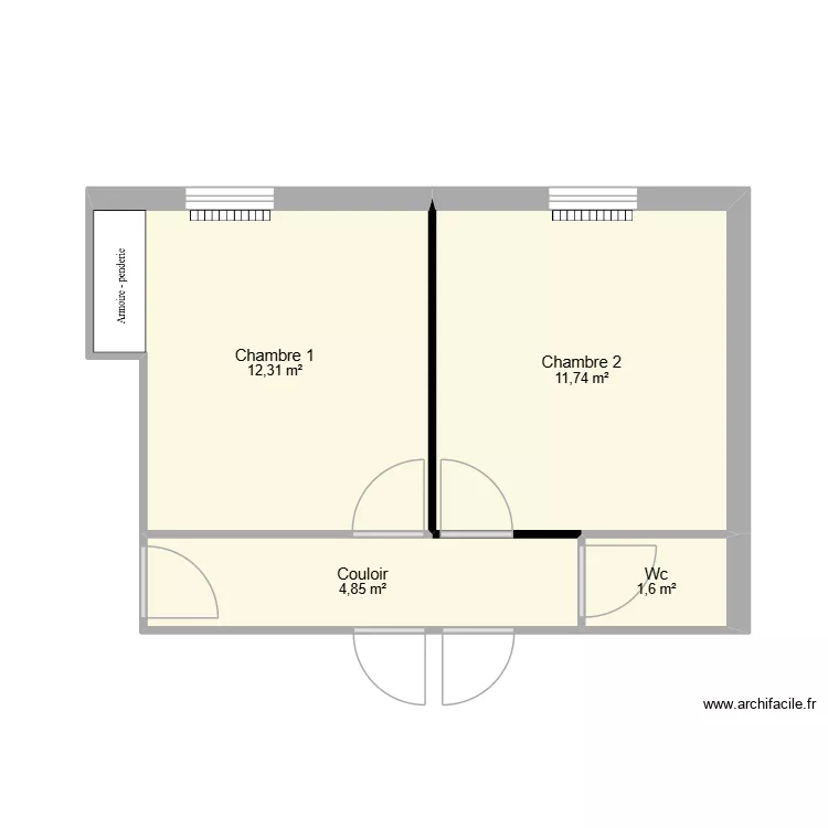 Projet Buil - Projet. Plan de 4  et 31 m²