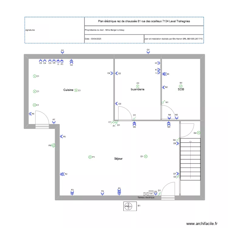 rez leval trahegnies. Plan de 