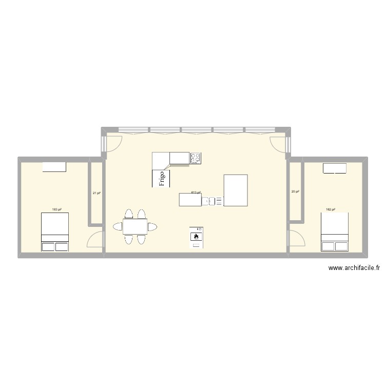 maison pour 2. Plan de 5 pièces et 93 m2