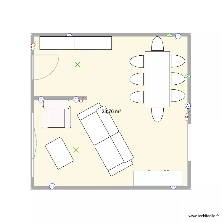 salon salle à manger. Plan de 1 et 24 m² salon salle à manger. Plan de 1 et 24 m²