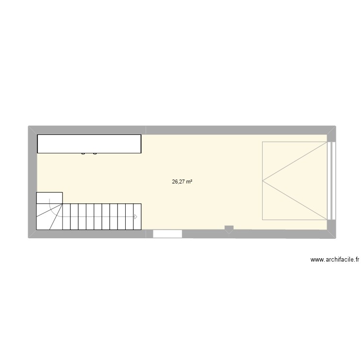 garage. Plan de 1 pièce et 26 m2