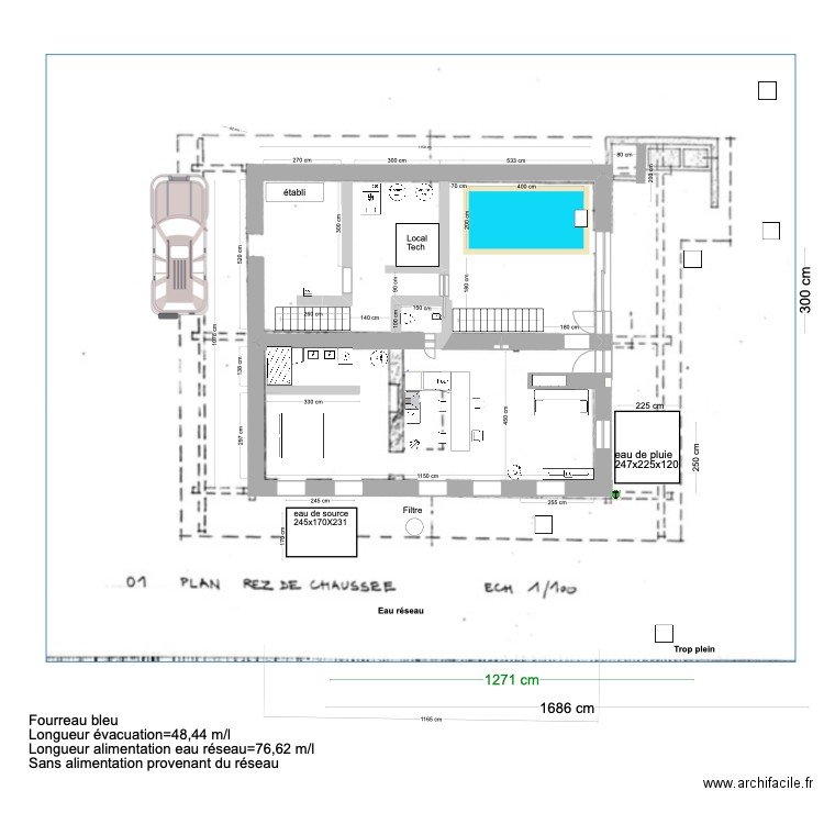 Ferme RdC maçonnerie. Plan de 0 pièce et 0 m2