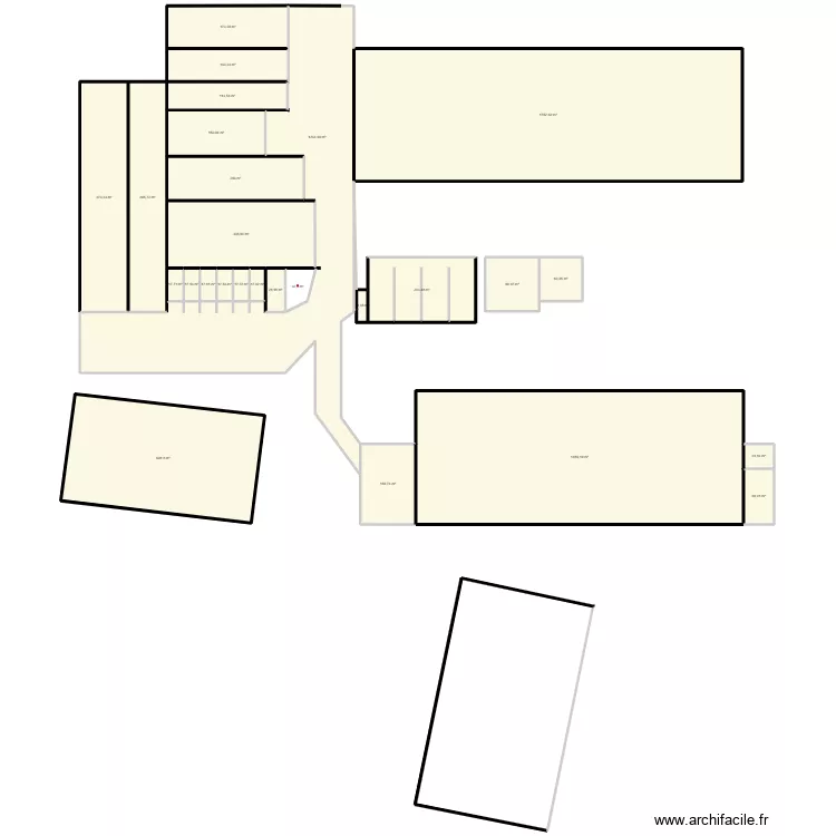 Plan ferme. Plan de 27 pièces et 7762 m²