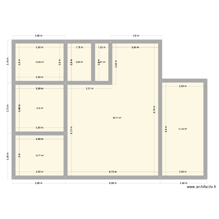 Plan 3. Plan de 7 pièces et 118 m2