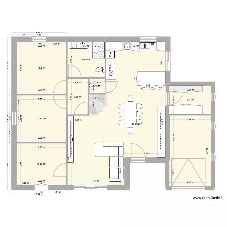 Plan 3. Plan de 8  et 123 m²
