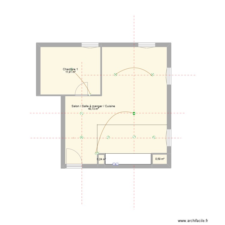 SAINT_NICOLAS_ELECTRICITE. Plan de 4 pièces et 53 m2