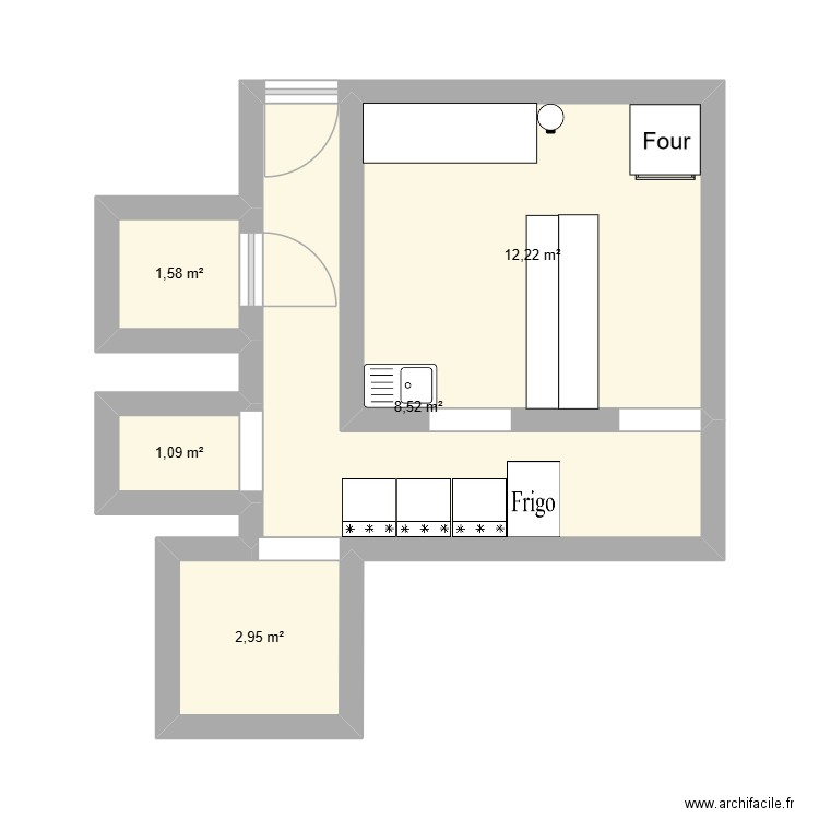 labo pat. Plan de 5 pièces et 26 m2