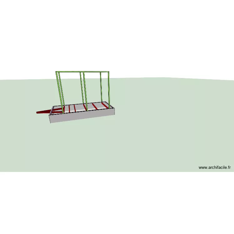 Chassis remorque. Plan de 1  et 6 m²