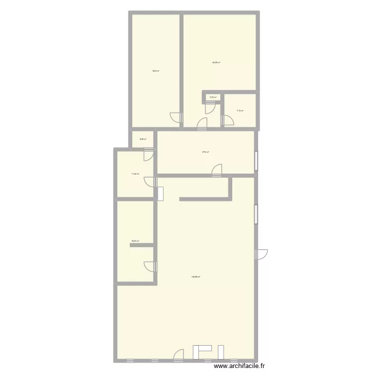 an ty coz. Plan de 9  et 282 m²