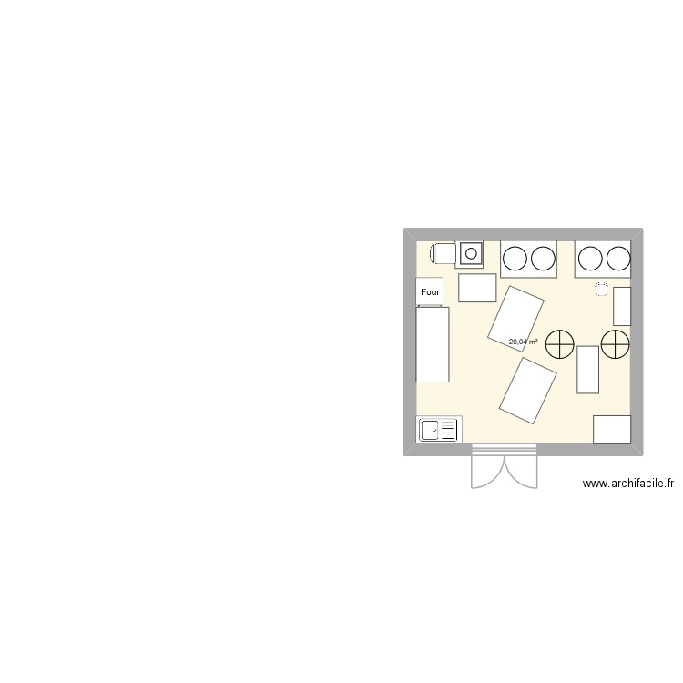 MIELLERIE 2. Plan de 1 pièce et 20 m2