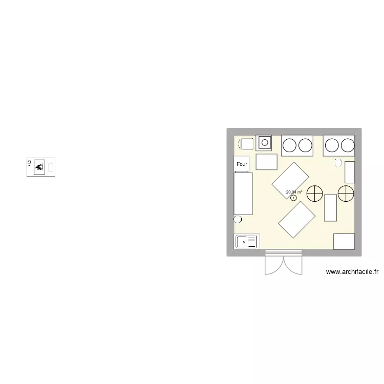 MIELLERIE extraction miel. Plan de 1  et 20 m²