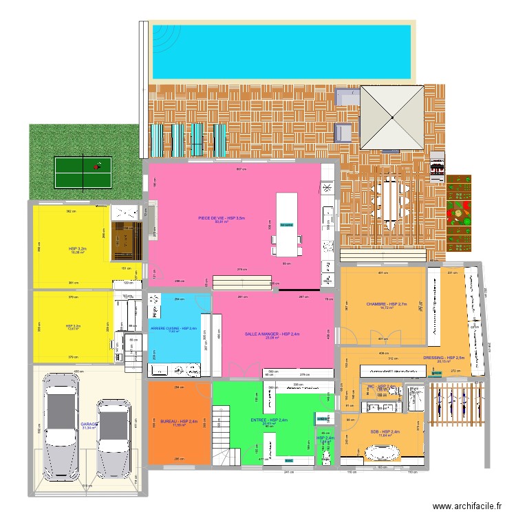 PLAN CHAUFFAGE MAISON IA RDC . Plan de 17 pièces et 235 m2