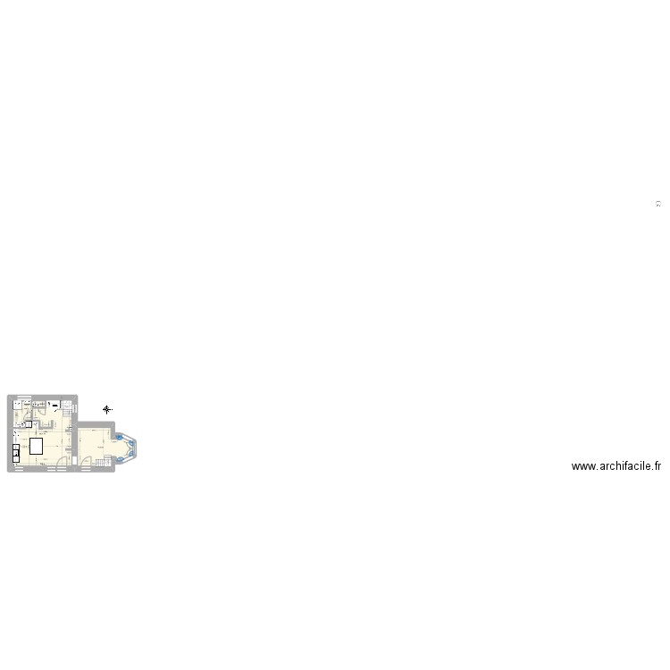 mareau ancien 2. Plan de 2 pièces et 56 m2
