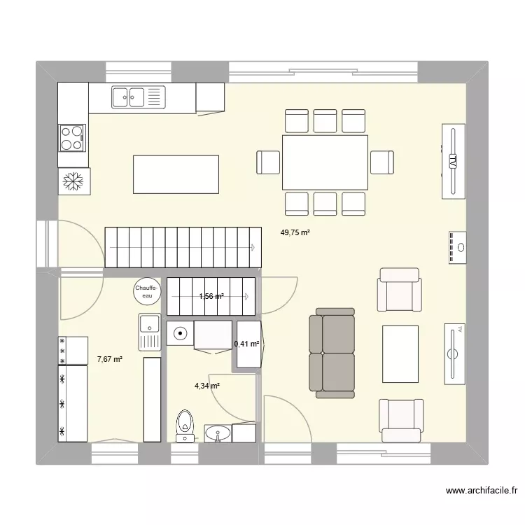 IGNY RdC. Plan de 5 Pièces et 64 m² IGNY RdC. Plan de 5 Pièces et 64 m²