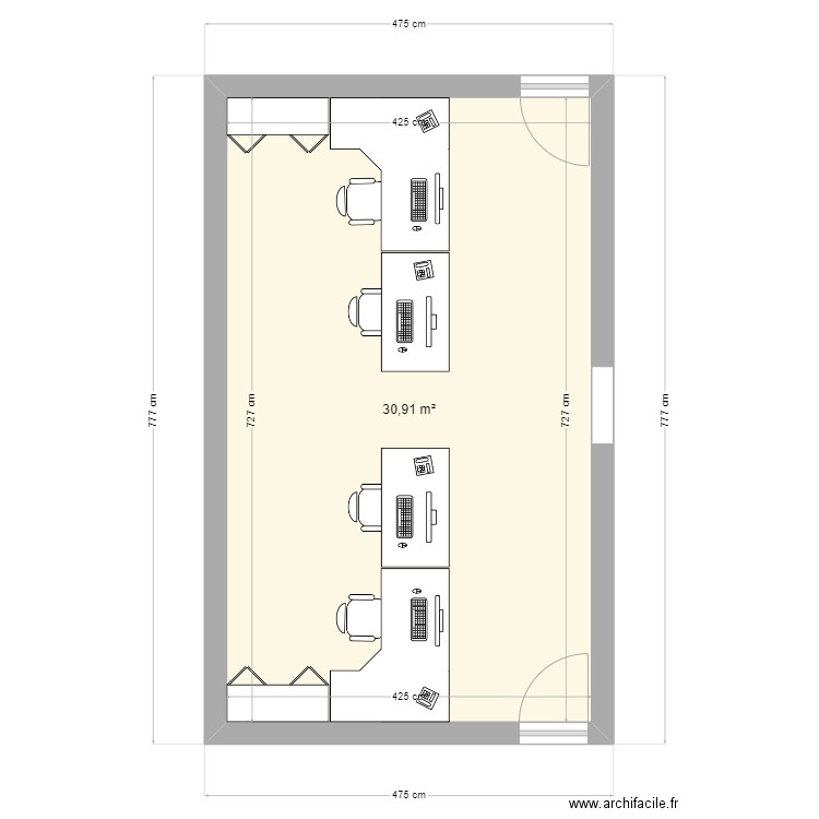 Bureau de production. Plan de 0 pièce et 0 m2