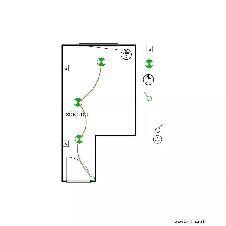 SDB RDC ELECTRIQUE. Plan de 