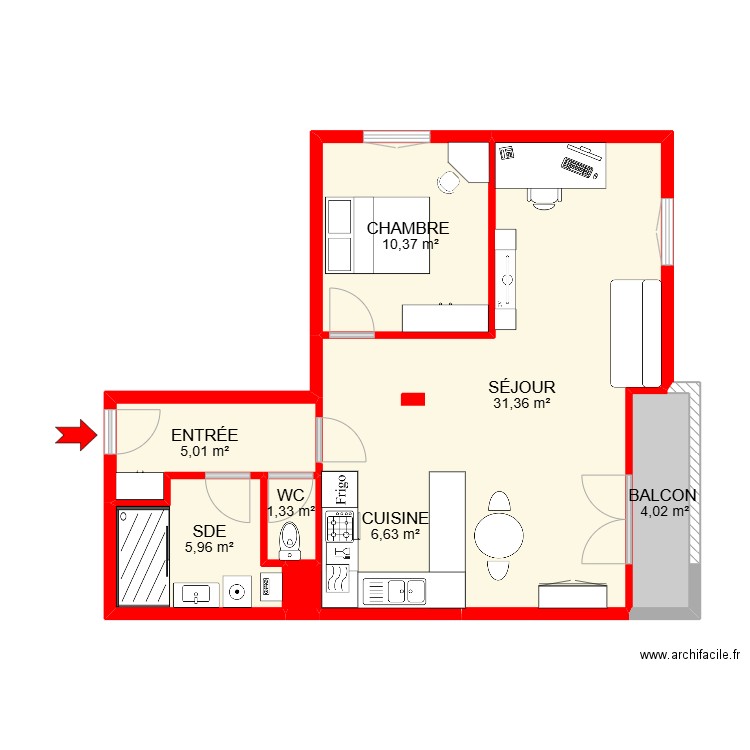 BI29181 -. Plan de 10 pièces et 80 m2