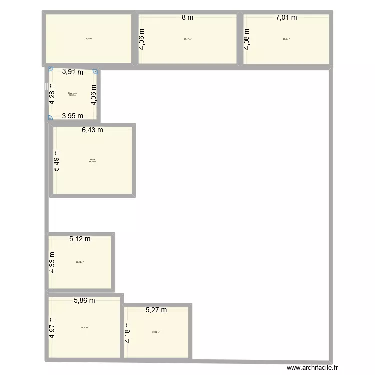 Land1. Plan de 8  et 214 m²
