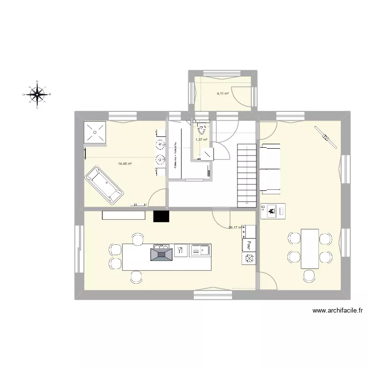 Maison 2. Plan de 