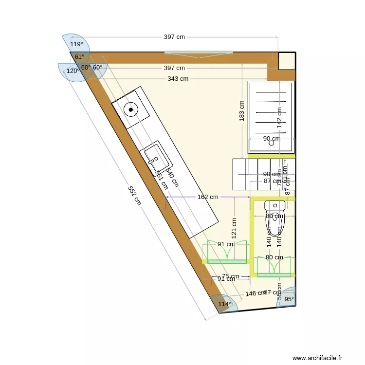Salle de bain 2. Plan de 