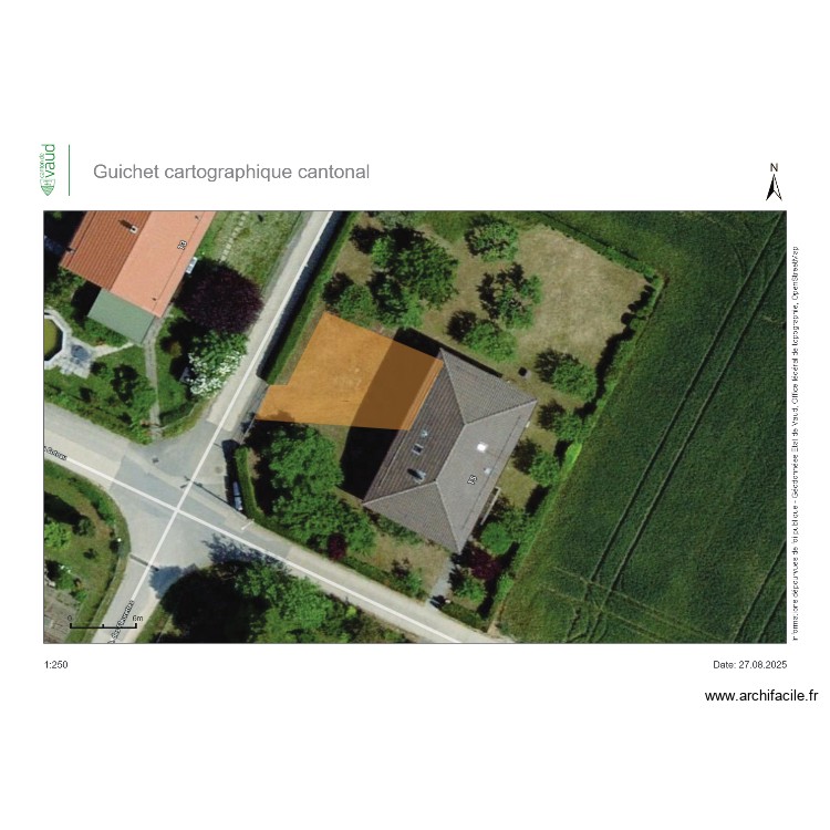 Chavornay - Bordures - gravier. Plan de 0 pièce et 0 m2