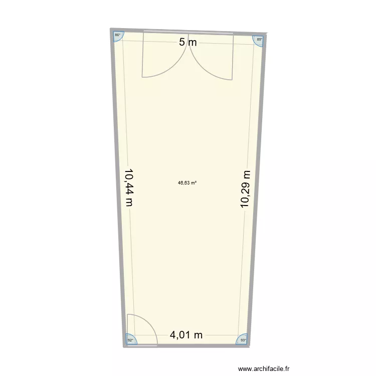 garage djaadi. Plan de 1  et 47 m²