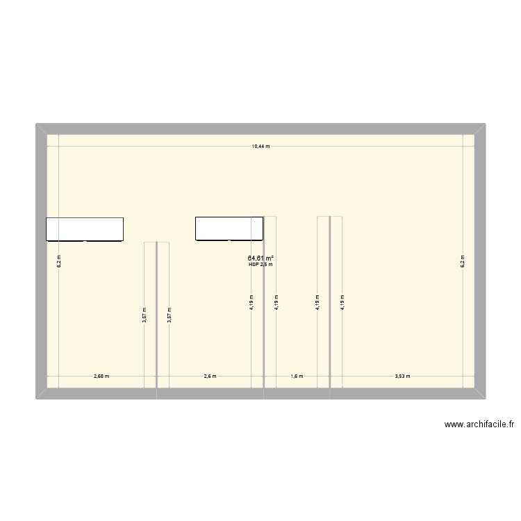 T3MERIGNAC. Plan de 1 pièce et 65 m2