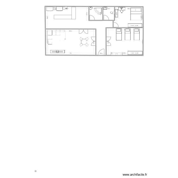 RDC 1. Plan de 1  et 33 m²