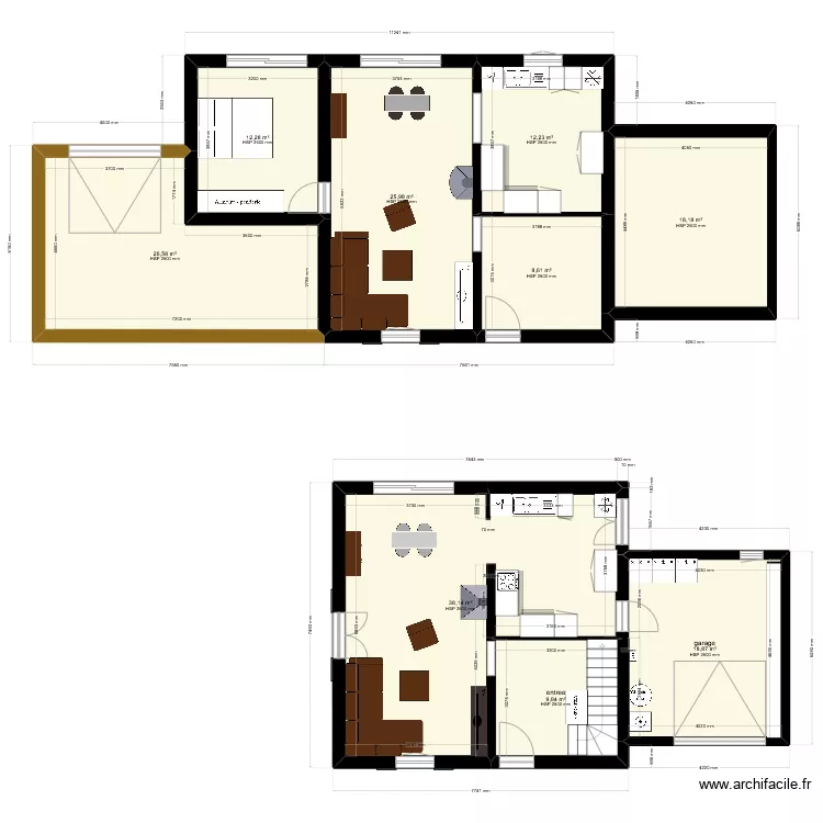 plan maison meubl&eacute;. Plan de 
