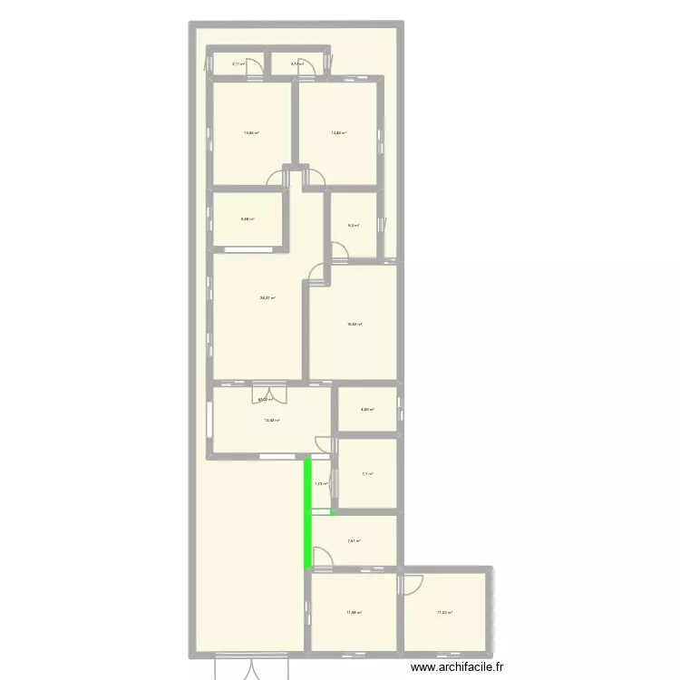 KT4. Plan de 17  et 198 m²
