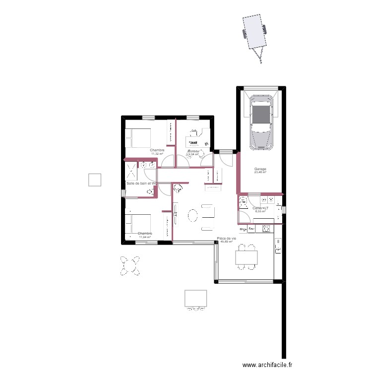 plan alysia. Plan de 7 pièces et 114 m2