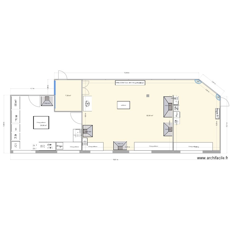 Plan Labo LID après modif. Plan de 3 pièces et 120 m2