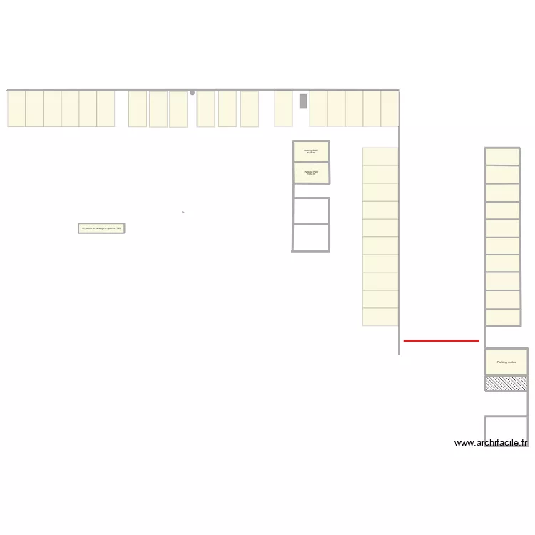 Parking facade. Plan de 9  et 192 m²