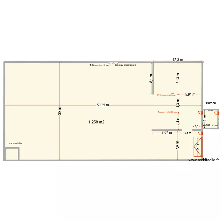 Plan  avant am&eacute;nagement. Plan de 