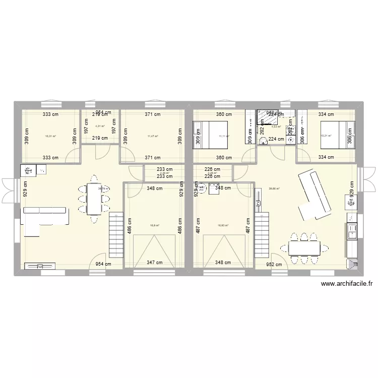 maison double. Plan de 